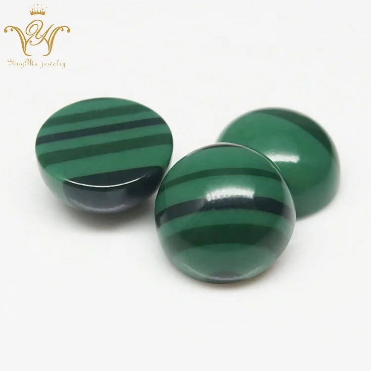 

Cheap Price Malachite Cabochon Round Shape Synthetic Malachite