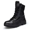 XBH-003 men fashion popular lace-up leather high-heel boots casual shoes military boots with zip
