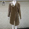 Fashion Overcoat Clothes Winter Women Table Pattern Pleated Coats
