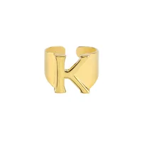

A B C D E F G H I G K L M N O P Q R S T U V W X Y Z 18K Gold Plated Stainless Steel Adjustable Size Alphabet 26 Letter Rings