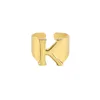 A B C D E F G H I G K L M N O P Q R S T U V W X Y Z 18K Gold Plated Stainless Steel Adjustable Size Alphabet 26 Letter Rings