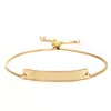 Stainless Steel Box Chain Adjustable Blank Bar Bracelet Women Jewelry