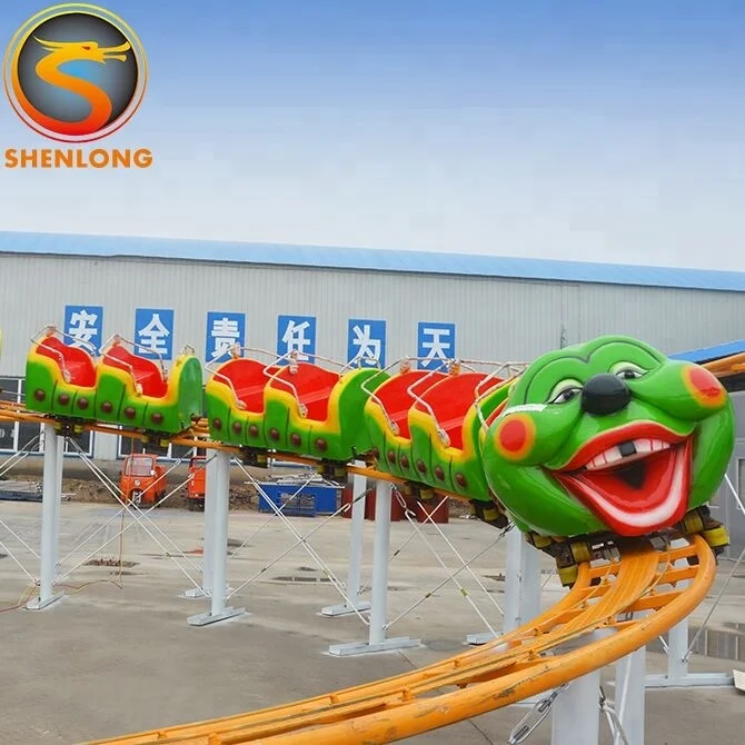 Best selling theme park family game sliding backyard roller coaster kids worm roller coaster game