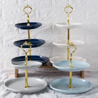 

Modern simple factory stocked high quality cheap ceramic dessert dishes porcelain glazed cake stand