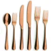 Luxury Five Star Hotel stainless steel elegant metal rose gold cutlery,Copper Brass Flatware