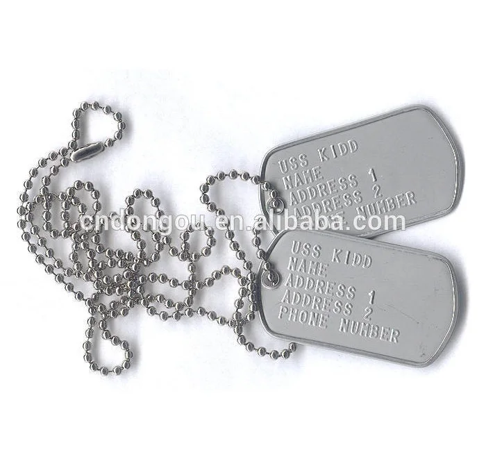
Factory price custom design metal label sign stain steel laser engraved dog tags pet tag with chain  (60765811948)