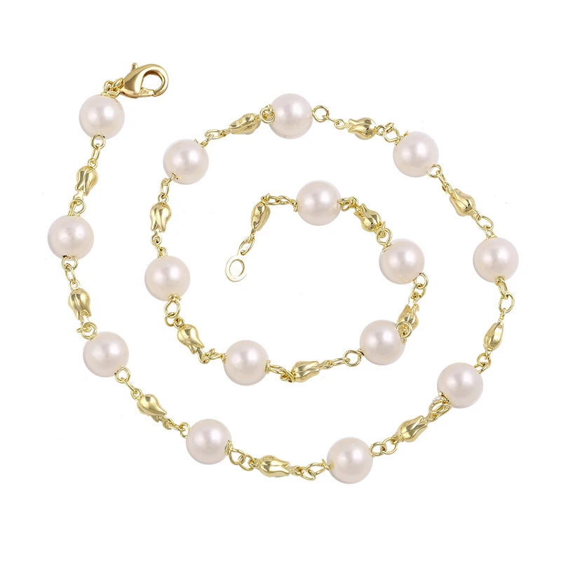 

42771 xuping water pearl jewelry gold necklace, 14k gold color wedding Latest Fashion Necklace