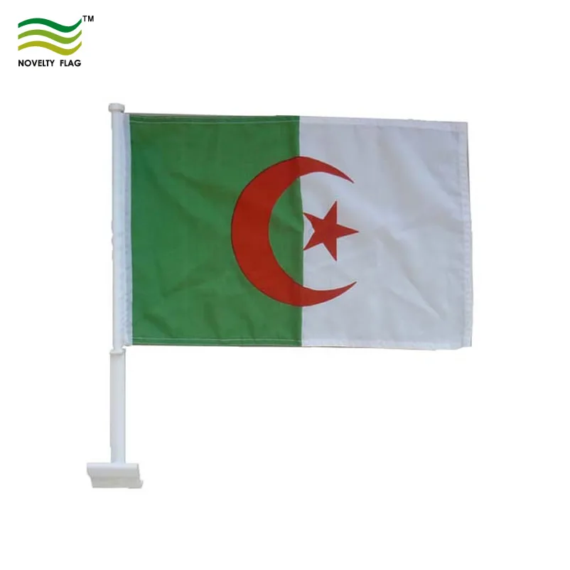 Algeria car flag plastic car window flag poles holders