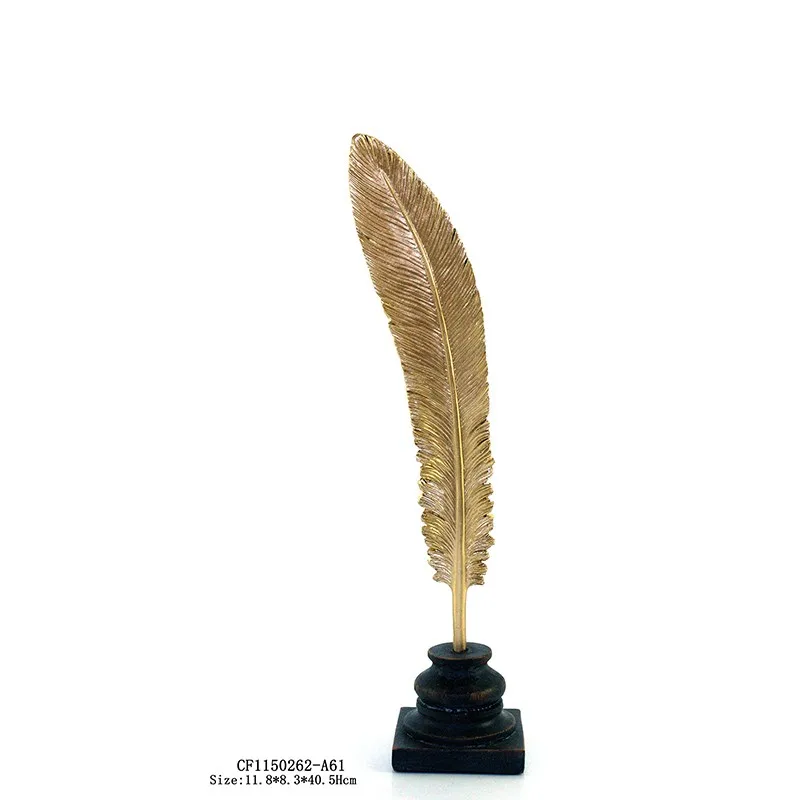 Resin Feather Decorative Feather Shape Business Name Card Holder Gold Napkin Rings Wedding Gifts details