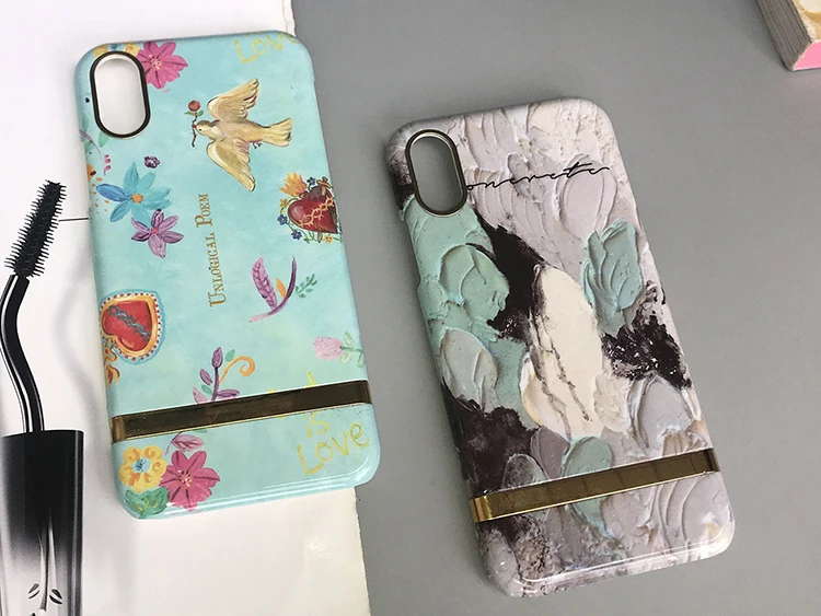 Marble gold strip hard shell PC mobile phone case for iphone XR