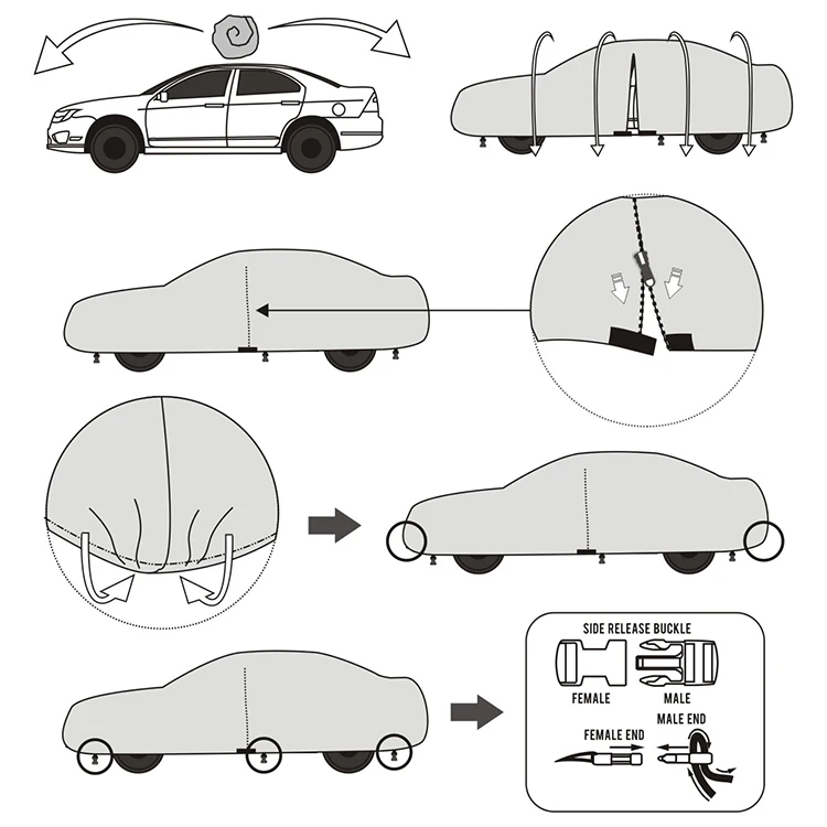 2days Delivery Inventory Universal Fit Waterproof Car Cover With