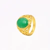 Xuping zircon jewelry wholesale gemstone ring 24k oval shaped zircon gold ring