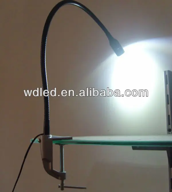 1W LED GOOSENECK CLAMP ON DESK LAMP