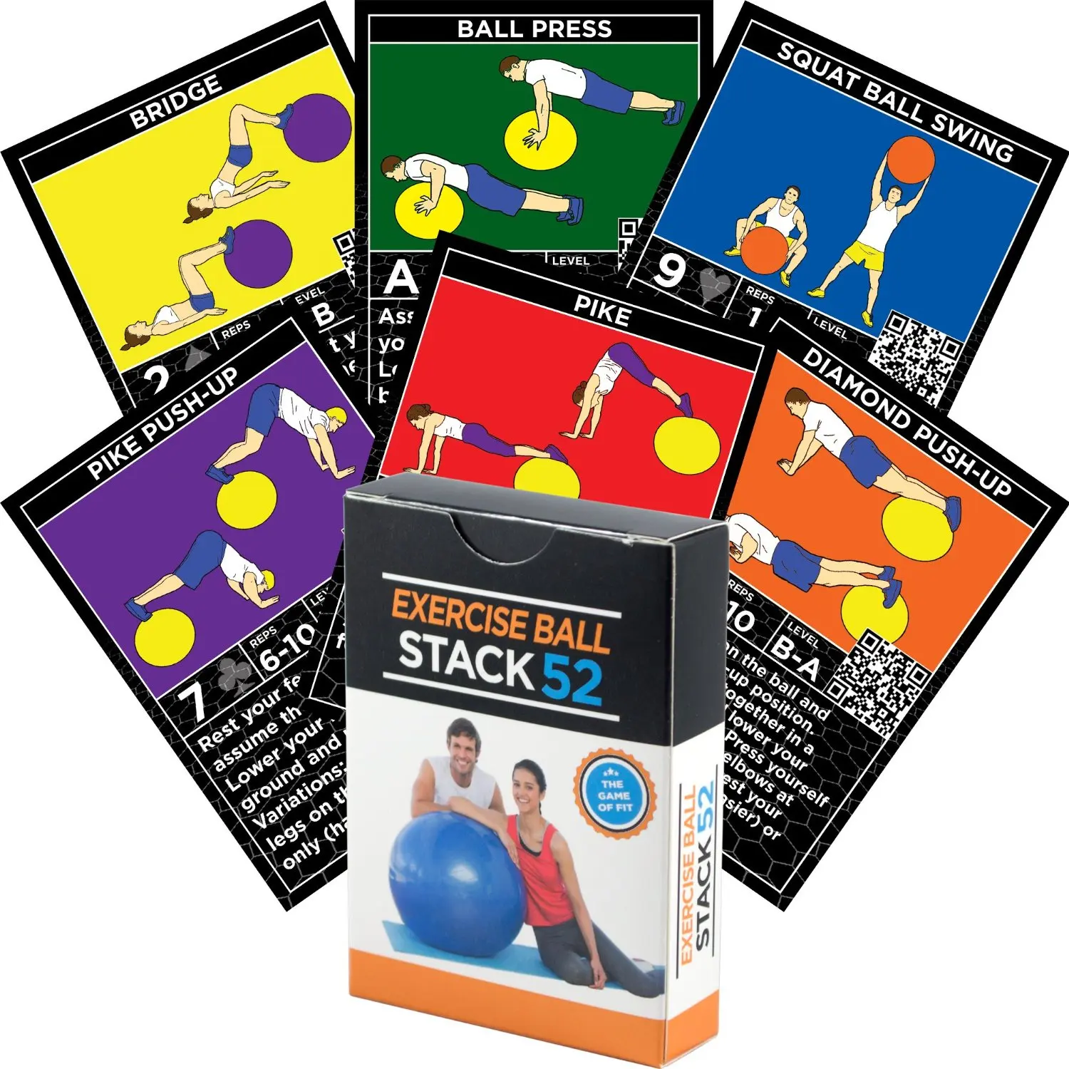 Video Instructions Included Exercise Band Workout Playing Card Game Resistance Band Exercise Cards by Stack 52 Home Fitness Training Program for Elastic Rubber Tubes and Stretch Band Sets.