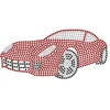 Cute car lead free stones iron on decals for baby