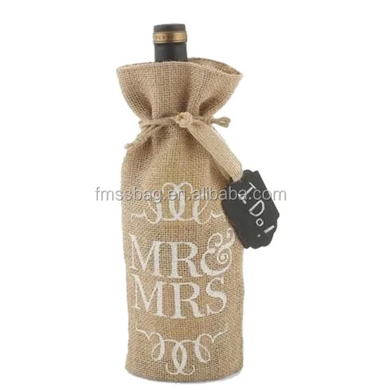 

Promotional Drawstring Round Bottom Cheap Fancy Bags Wine Bottle Bags, Natural jute color