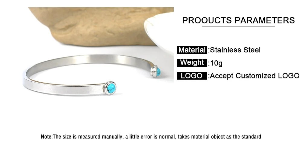 Wholesale Unique Tibetan Stainless Steel Gold Blank Cuff Massage Metal Bracelets