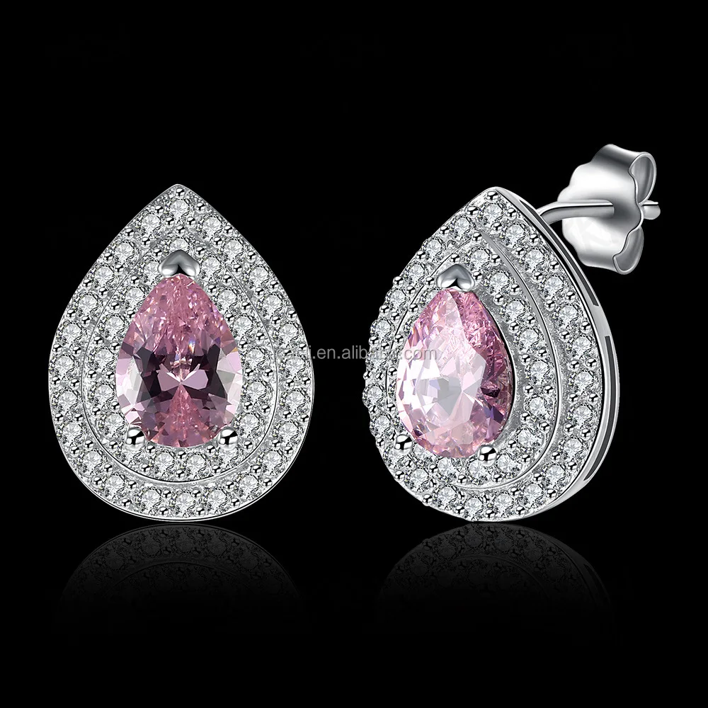 Joacii Sterling Silver Jewelry Producer Fancy Big Cz Diamond Earrings Stud With Joyas Chapadas En Oro