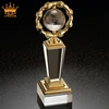 Engraved shiny crystal ball trophy, world globe trophy