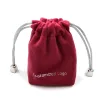 Hot sale two side flannel flat bottom pouch with nylon rope string