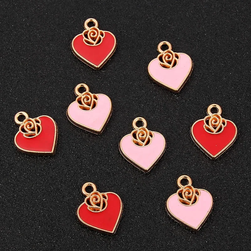 

Baker Ross Heart Charms to use for Making jewelry findings Bracelets & Necklaces for Valentine, Photo