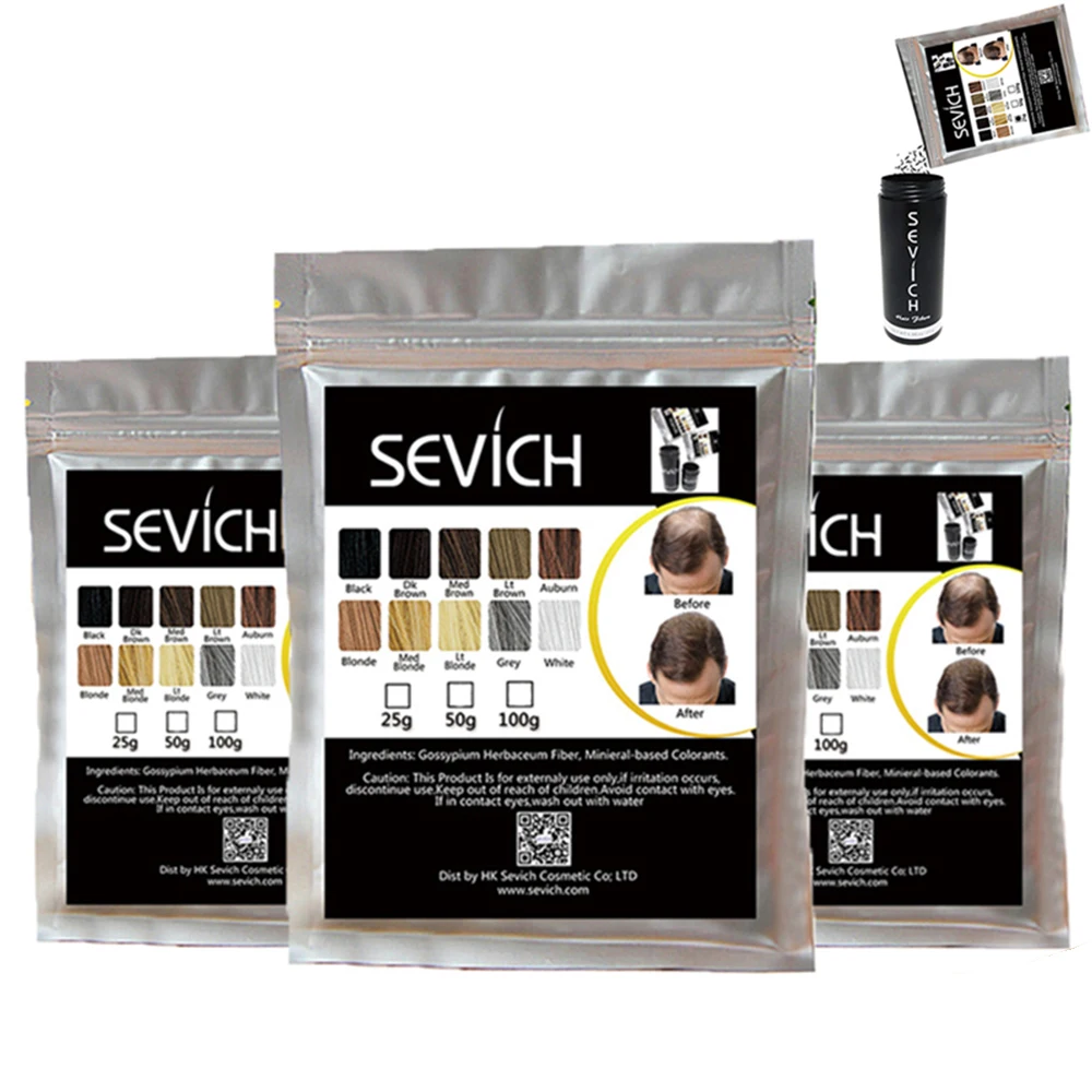 

Custom keratin black powder hair building fiber refill pack 100g, Black/dk brown./med brown10colors