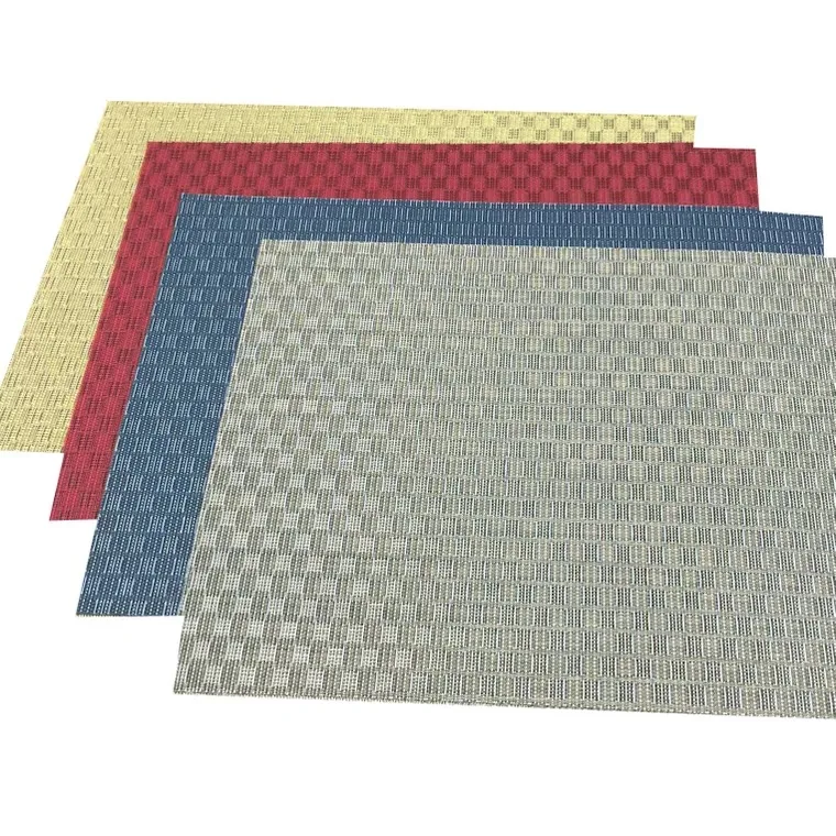 

18x12" PVC Placemats for Dining Table Stain-resistant Woven Vinyl for, Red/green/blue/violet