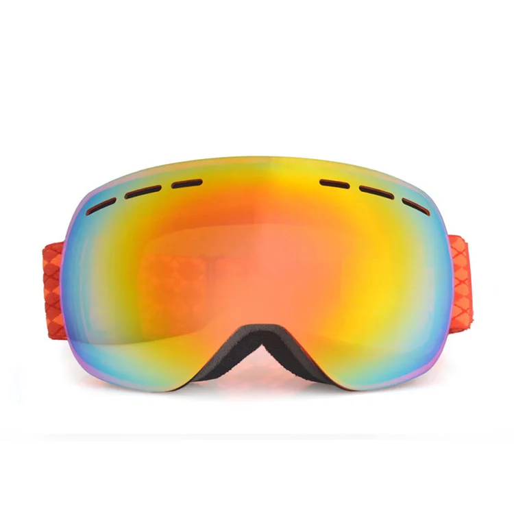 Custom Silver Coating Ski Snowboard Goggles Snowboarding Over Size Polarized Double Lens Anti