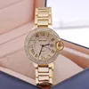 Gold &Silver Stainless Steel Back Couple Lover's Watch Clock