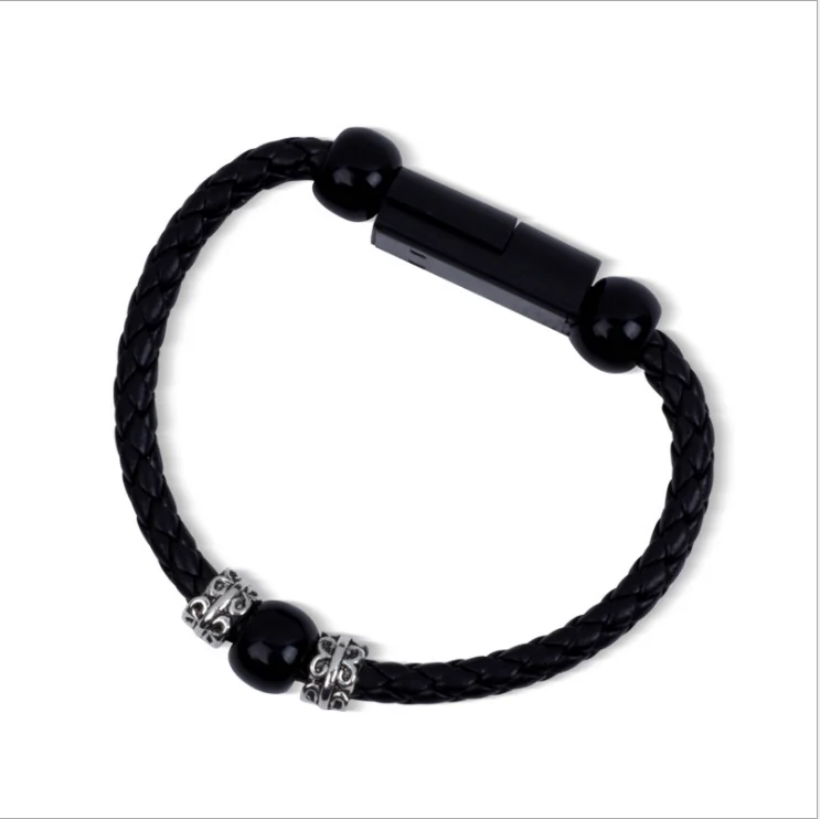 

2018 New Bracelet Micro USB Data Charging Cable USB Cable for iPhone 8, Black