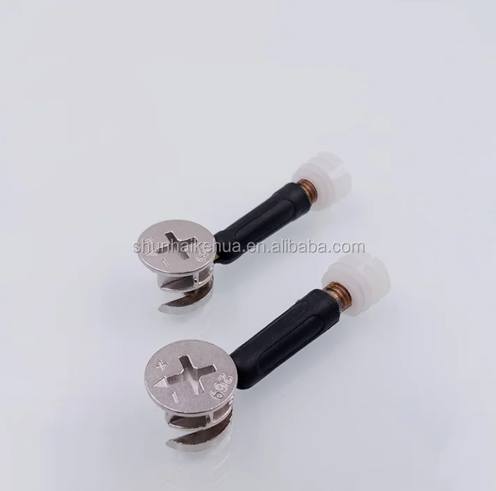 Furniture Fixing Screw Locking Cam Dowel Plastic Preinserted