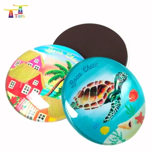 Image of OEM Crystal glass 3d dome refrigerator magnets, custom 3d glass fridge magnets