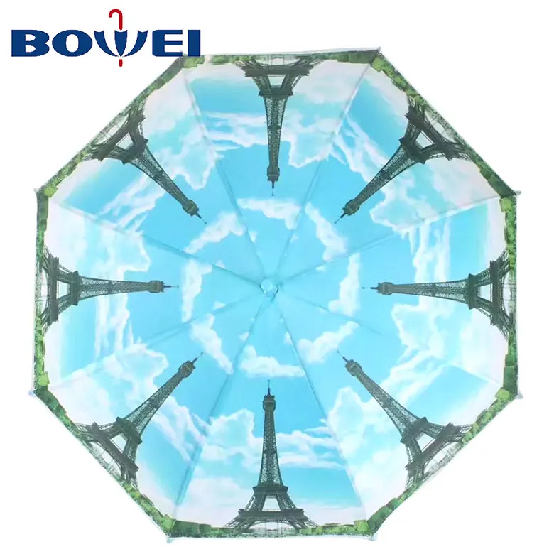 2019 Hot sales poe material automatic fashion umbrella with printing