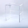 2 Layer Rectangular Clear Acrylic Side Table Plexiglass Coffee Table