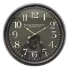 62cm black case golden hand white number bath room wall clock