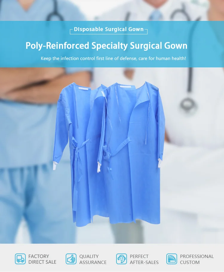 Medical Sterilization Acid Resistant Lab Coat Reinforced Sms Surgical