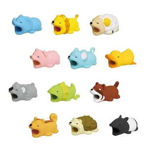 Funny Phone accessory  cartoon animals  bite charger usb cable protector