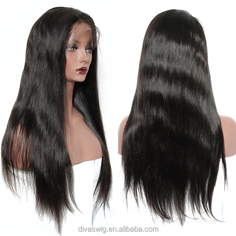

10a grade virgin brazilian hair 130%density full lace straight wig,glueless full lace wig