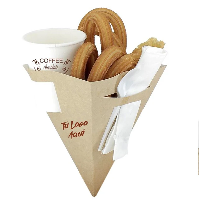 Source Runxing Customized Paper Churros Packaging Cone Box