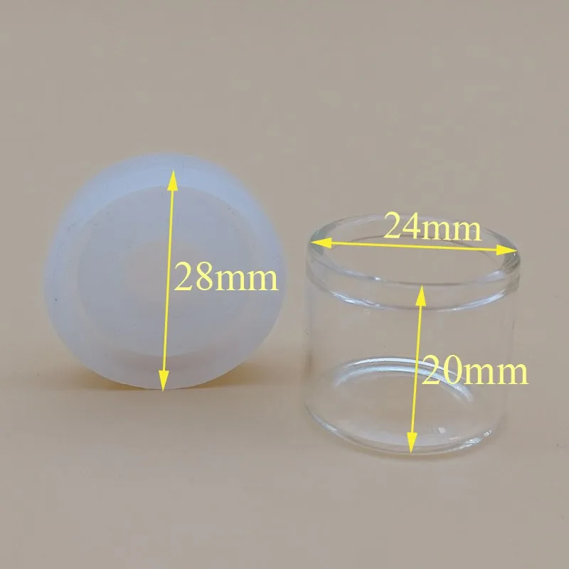 Hot Sale 5ml 6ml 10ml Small Glass Jar Wax Containers With Silicone Lid