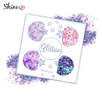 

Shinein Hair Eye Nail Glitter Purple Unicorn Chunky Glitter Cosmetic Unicorn Holographic Body Face Glitter