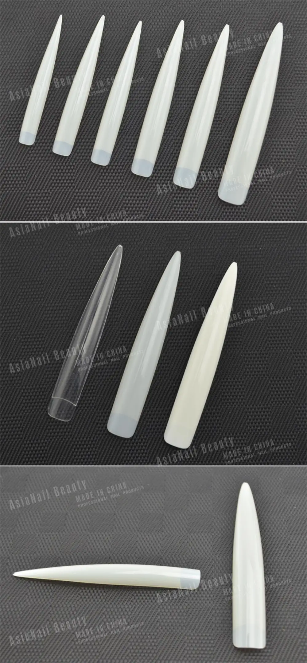 Thin Artificial finger Nail Tips False Nail Tips French Stiletto Nail Tips