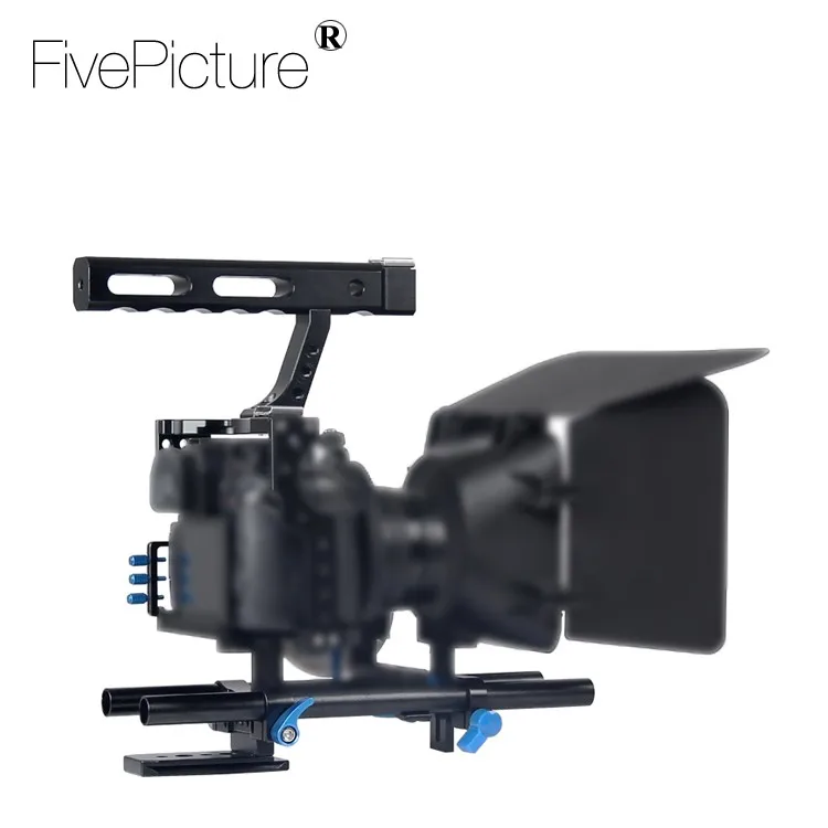 DSLR Rod Rig Camera Video Cage Kit & Handle Grip f. Sony A7 A7r A7s II A6300 A6000, Panasonic GH4 GH3 to Mount Microphone,Monitor,Video LED Light,Follow Focus (11).jpg