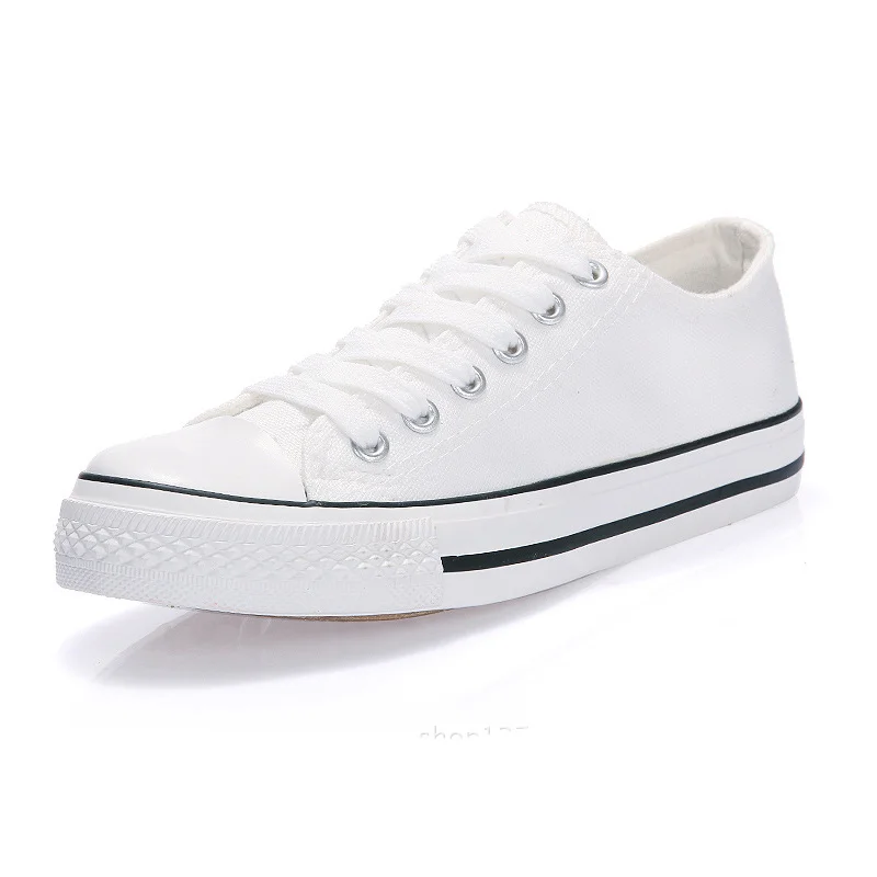 

Wholesale Bulk Low Top Vulcanize White Canvas Shoes Women, White&red/red/black/blue/white&black