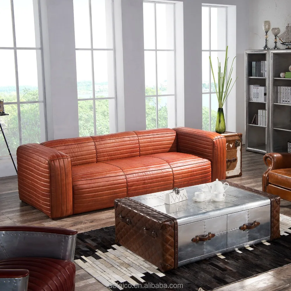 Retro Vintage Style High Quality Leather Couch Buy Retro Leather