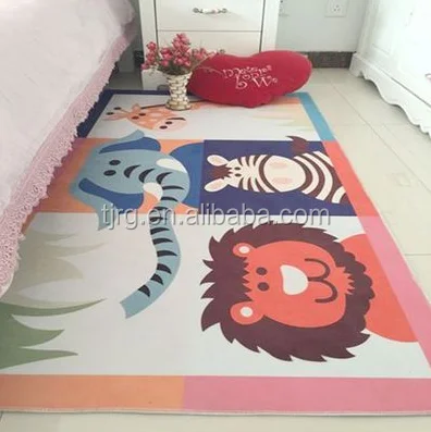 
3D printed carpet of hotel animals carton pattern rug 