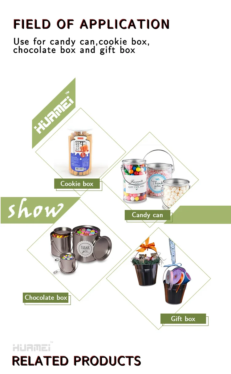 OEM Service Food Grade Round Tin Ice Bucket with Metal Handle