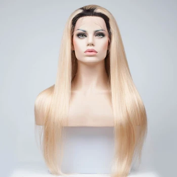 Beauty New Arrival 14 Inch Short Silky Straight Dark Root Full Lace Wig 613 Ombre Blonde Hair Virgin European Human Hair Buy 613 Omber Blonde Human