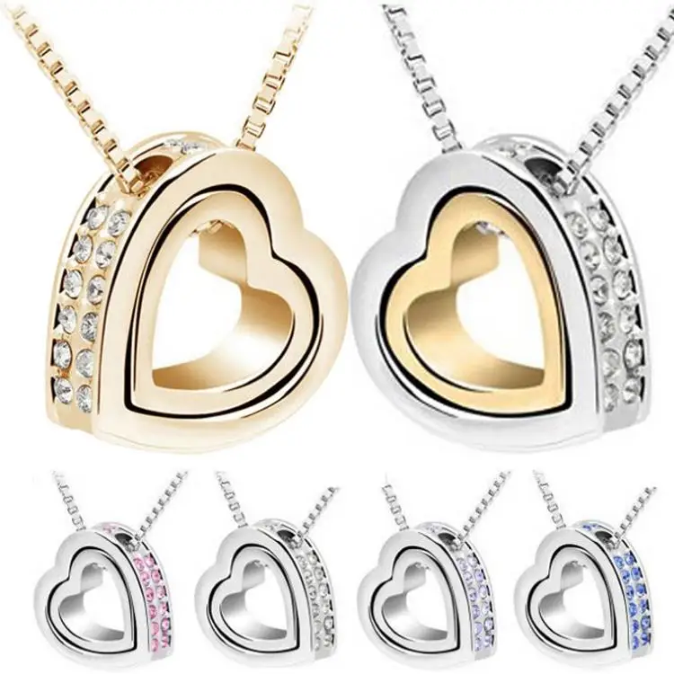 

Tryme Free Shipping Mexican Style Sliver Double Heart Pendant Necklace Heart Necklace, N/a