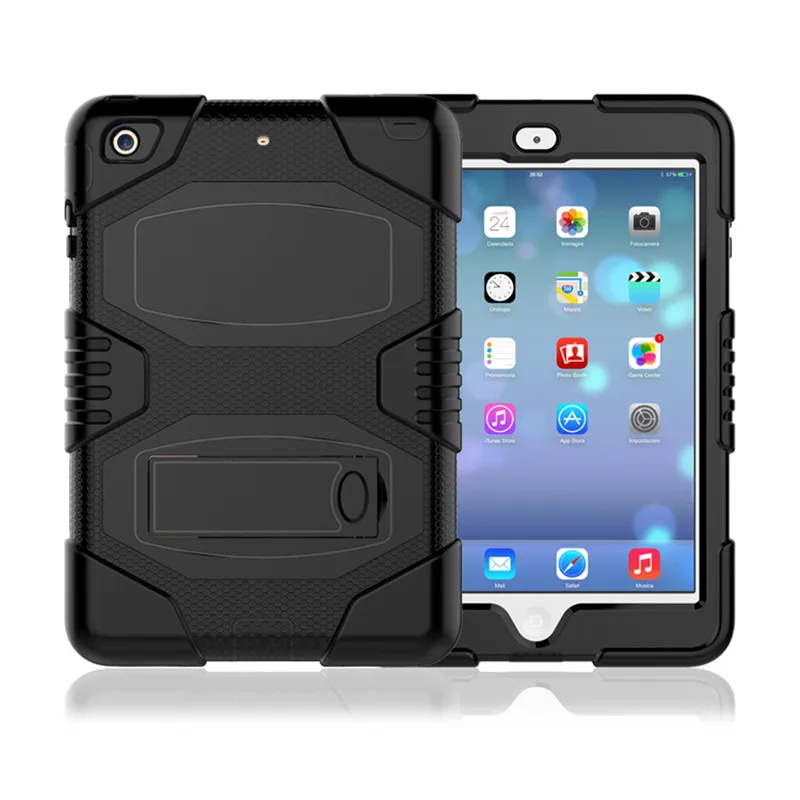 Duurzaam Robuuste Armor Silicon Kind Drop Proof Cover 10.1 Kickstand Case Voor iPad Mini 3 Tablet